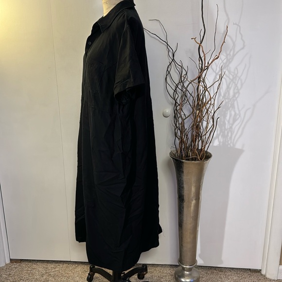 Jones New York short sleeve black button up maxi dress - Picture 3 of 7